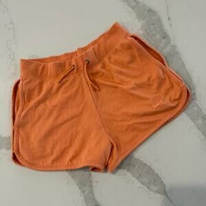 Nike Sportswear Club Fleece Sweat Shorts Womens Size XS Bright Orange Drawstring
